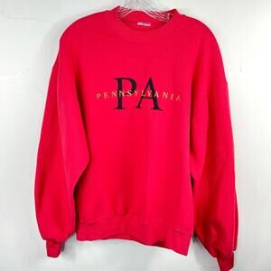Vintage JEERZES Pennsylvania Crewneck Pullover Sweatshirt Red Large